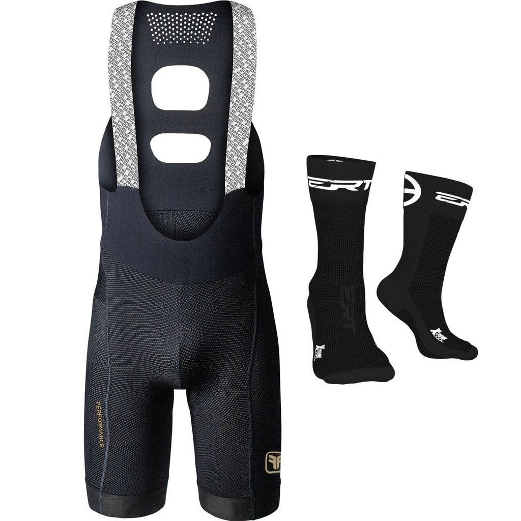 Bretelle p/ Ciclismo Free Force Performance Gel masculino + Meia