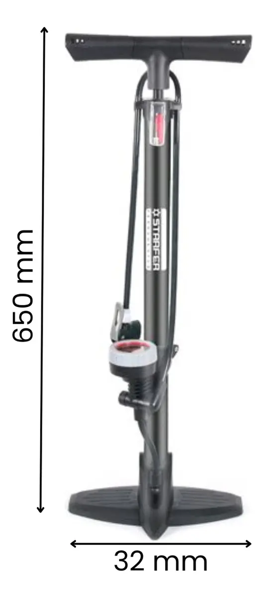 Bomba de Ar Manual Starfer 160psi Bicicleta / Bike com Manômetro - Imagem 3