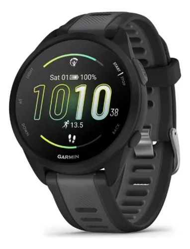 Garmin Forerunner 165 Smartwatch, Tela AMOLED 43mm, Pulseira Esportiva Preto, Compatível com Android/iOS, GPS Integrado e Resistente à Água 5 ATM