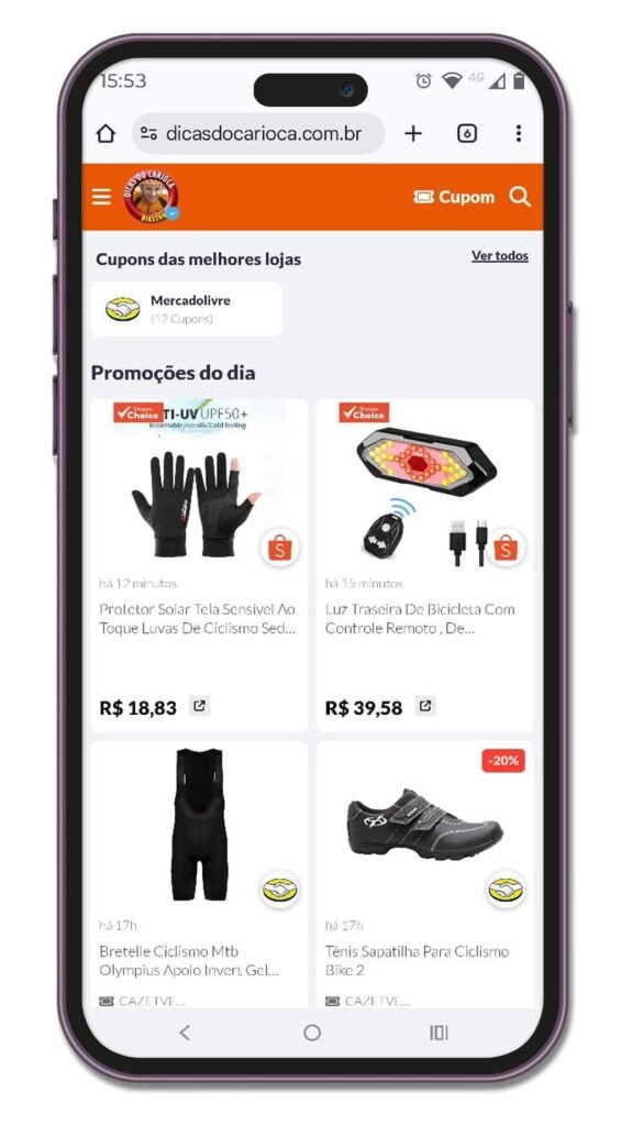 APP de Cupons e Promoções para ciclismo