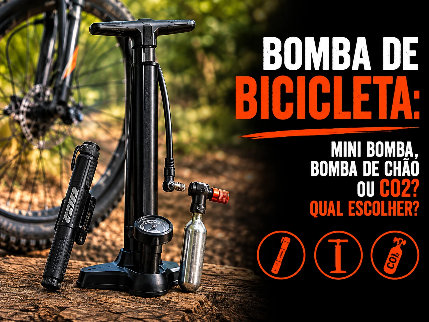 Bomba de bicicleta: mini bomba, bomba de chão ou CO2? Qual escolher
