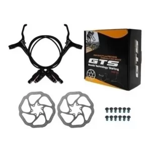 Kit Freio Hidráulico GTS 160mm com Discos e Rotores para Bicicleta