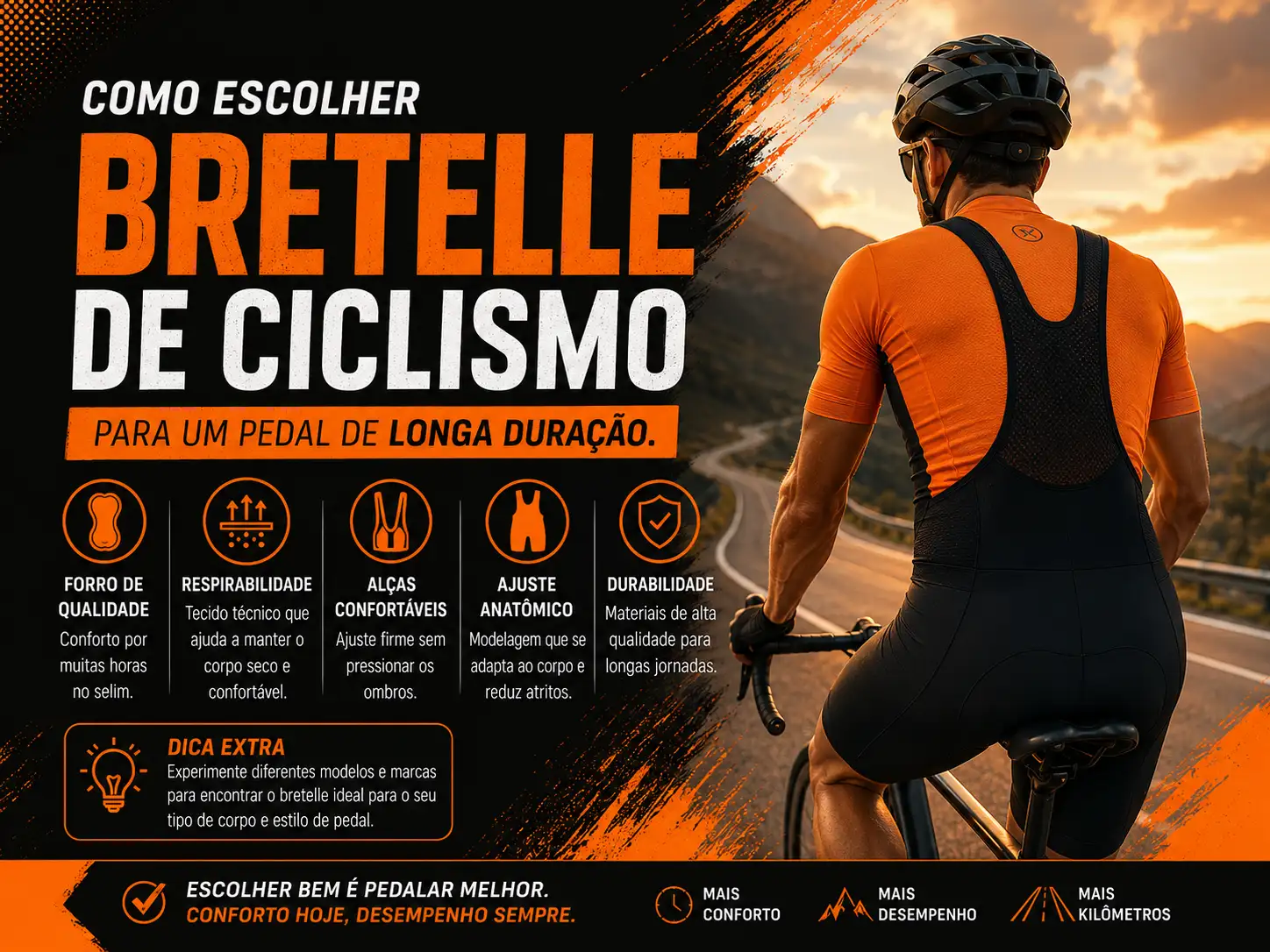 Como escolher bretelle de ciclismo para um pedal de longa duração