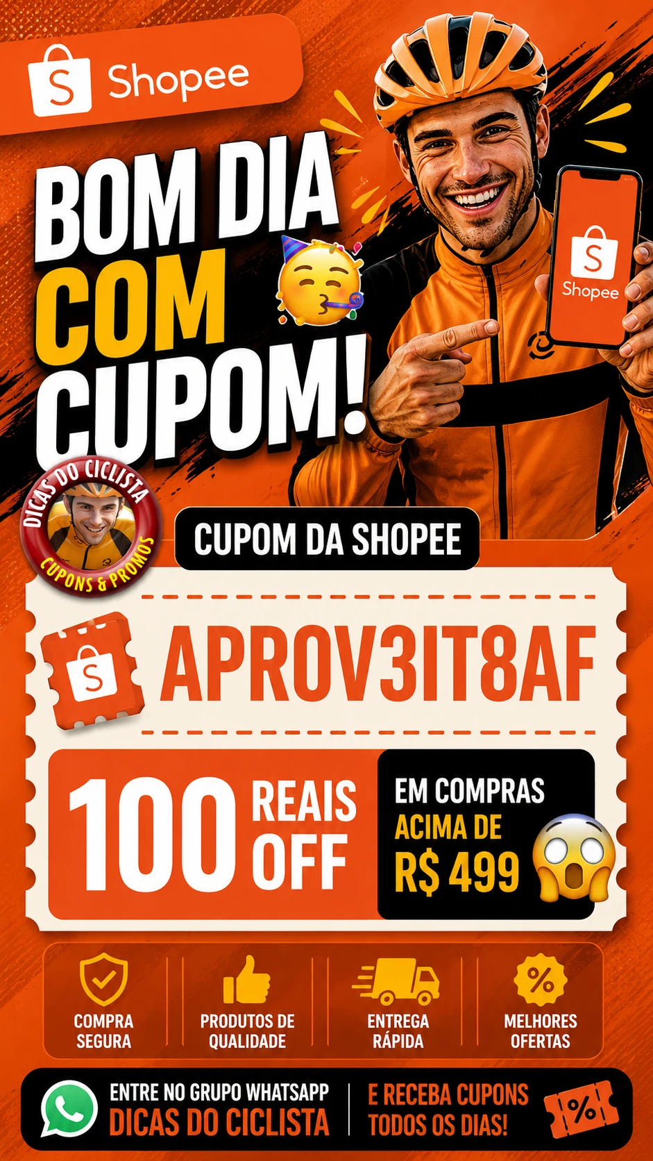 Cupom Shopee Hoje: APR0V3IT8AF