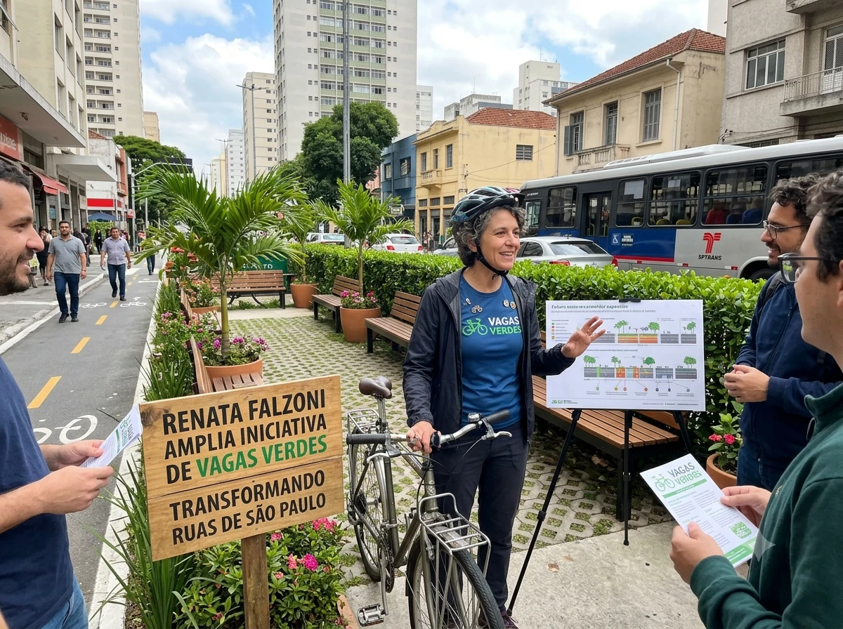 Renata Falzoni amplia iniciativa de Vagas Verdes para transformar ruas de São Paulo